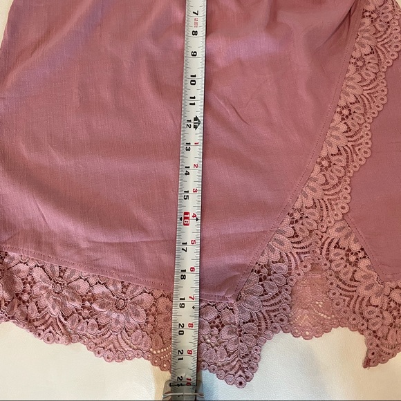NWT M FREE PEOPLE blush pink lace trim mini skirt crop bralette set brand new - Picture 10 of 13